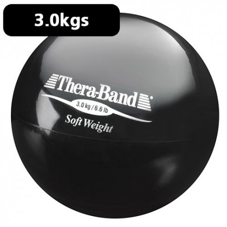 Pelota carga ligera 3.0 kg Theraband negro diámetro 11.5 cm-PuntoMedico- DYN-TB25860