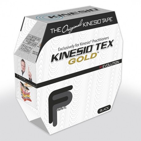 Cinta para correccion muscular kinesio gold 5.08 cm x 31.39 metros negro nano-touch-PuntoMedico- DYN-KTGN45125