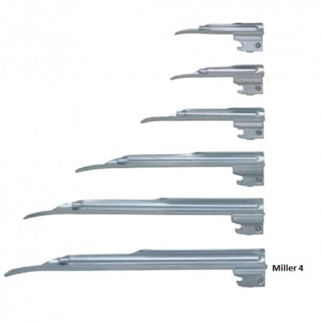 Hoja para laringoscopio de acero inoxidable Miller No. 4-PuntoMedico- HEN-F-000.22.124