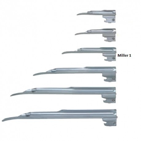 Hoja para laringoscopio de acero inoxidable Miller No. 1-PuntoMedico- HEN-F-000.22.121