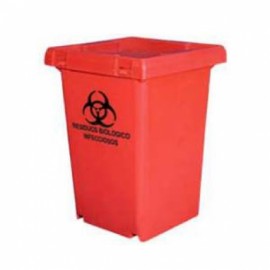 Contenedor de 100 lts con tapa para residuos biológicos infecciosos color rojo-PuntoMedico- A1C-RUDO-100R