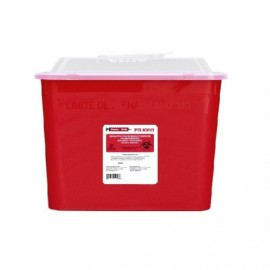 Contenedor rojo de punzo cortantes, capacidad de 8.5 litros, caja con 30 piezas-PuntoMedico- PS-8-5LITRO