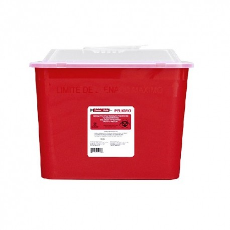 Contenedor rojo de punzo cortantes, capacidad de 8.5 litros, caja con 30 piezas-PuntoMedico- PS-8-5LITRO