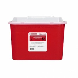 Contenedor rojo de punzo cortantes, capacidad de 4 litros, caja con 40 piezas-PuntoMedico- PS-4LITRO