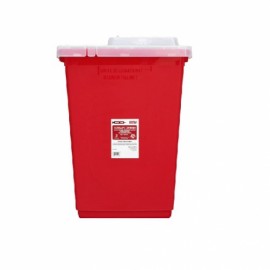 Contenedor rojo de punzo cortantes, capacidad de 30 litros, caja con 7 piezas-PuntoMedico- PS-30LITRO