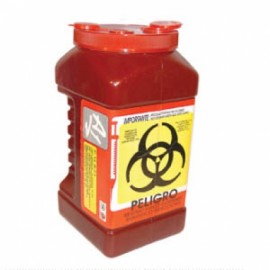 Recolector de polipropileno para punzocortantes color rojo capacidad volumen: 3.0 lts.-PuntoMedico- A1C-PC-3R