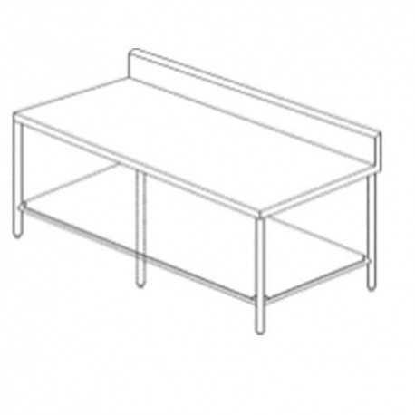 Mesa lisa de 150 cm con respaldo y entrepaño-PuntoMedico- HEL-HM385