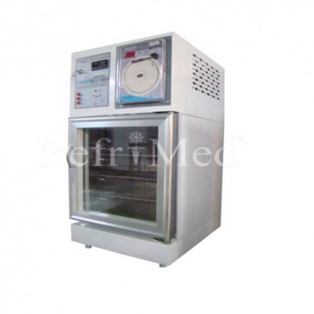 Refrigerador para muestras de laboratorio de 3 pies cúbicos, con 1 puerta de cristal.-PuntoMedico- REF-RVASDV-3-C