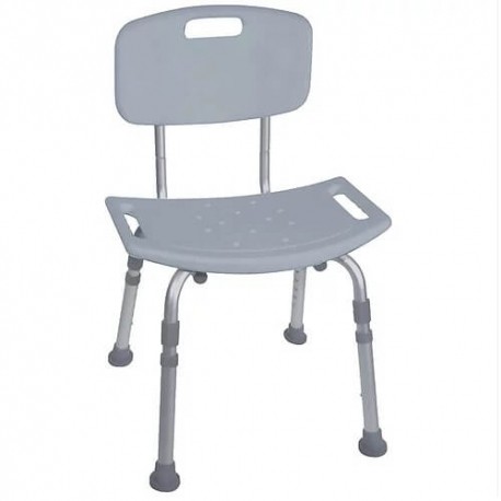 Silla para baño con respaldo color gris-PuntoMedico- DD-SD12202KDDR