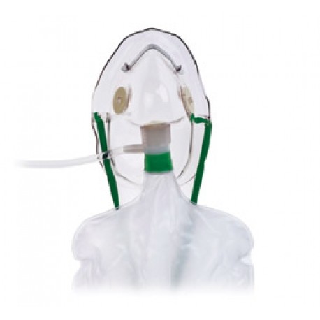 Mascarilla para oxigeno de no-reinhalación con válvula de seguridad adulto, caja con 50 piezas-PuntoMedico- HRC-1060