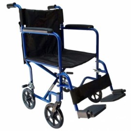 Silla de ruedas de traslado de aluminio con asiento de 18" color azul-PuntoMedico- MST-570-005-95-4