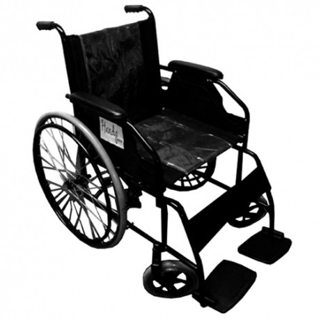 Silla de ruedas esmaltada neumática con descansapies fijo-PuntoMedico- HER-S200N
