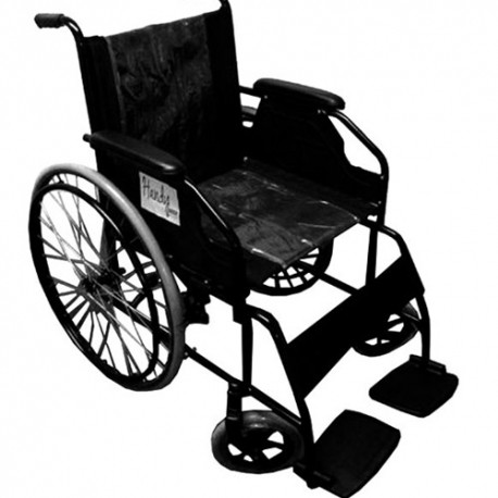 Silla de ruedas solida esmaltada con descansapies fijo de plastico-PuntoMedico- HER-S200