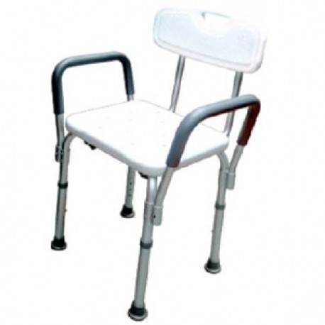 Silla de ducha blanco con respaldo c/brazos Mod. SC-11R-4-PuntoMedico- DRI-570-003-27-1
