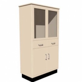 Vitrina doble esmaltada, sin entrepaño de vidrio-PuntoMedico- ESG-VIT203
