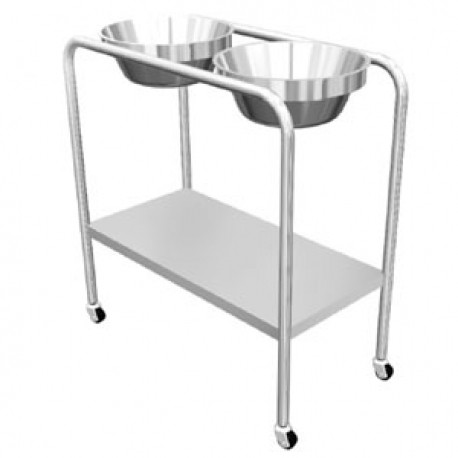 Porta lebrillos doble cromado, sin palanganas-PuntoMedico- ESG-POR107