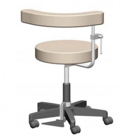 Banco giratorio para cirugia acojinado con sistema de elevacion neumatico y respaldo-PuntoMedico- ESG-BAN203