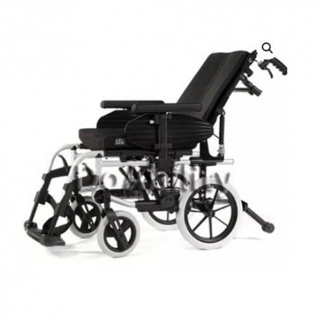 Silla de ruedas de aluminio reclinable 40.5 cm gris con qr pierneras y brazos desmontable-PuntoMedico- BEZ-SU074105-008