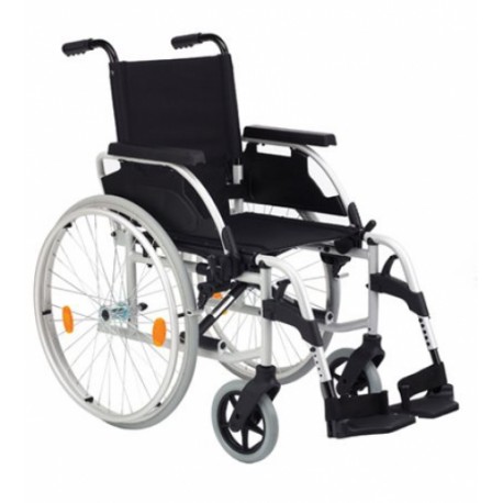 Silla de ruedas de acero de 47 cm gris martillado, modelo Unix-PuntoMedico- BEZ-SU067000-007D