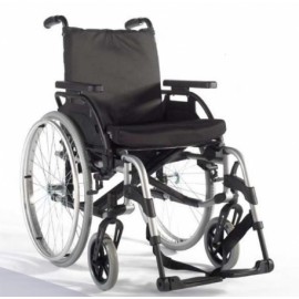 Silla de ruedas de aluminio de 45.5 cm gris con qr y pierneras y brazos desmontables-PuntoMedico- BEZ-SU074100-010