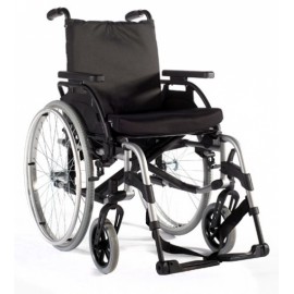 Silla de ruedas de aluminio de 48 cm gris con qr y pierneras y brazos desmontables-PuntoMedico- BEZ-SU074100-011