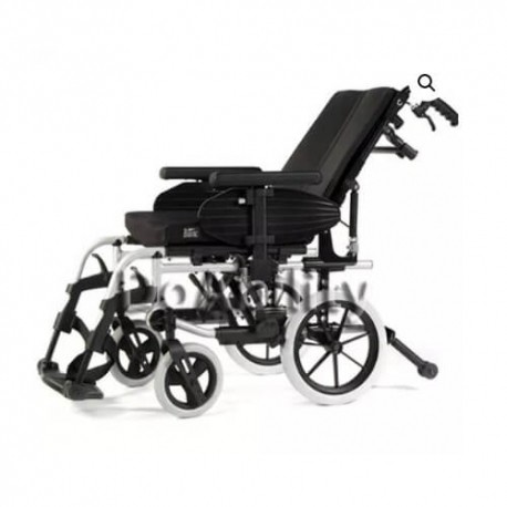 Silla de ruedas de aluminio reclinable 40.5 cm gris con qr pierneras y brazos desmontables-PuntoMedico- BEZ-SU064800-154P