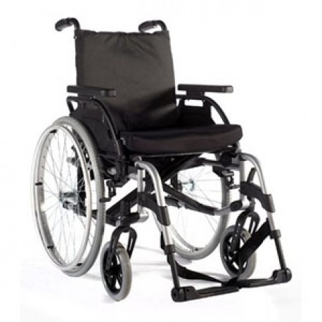 Silla de ruedas de aluminio reclinable 45.5 cm gris con qr pierneras y brazos desmonta-PuntoMedico- BEZ-SU074105-010