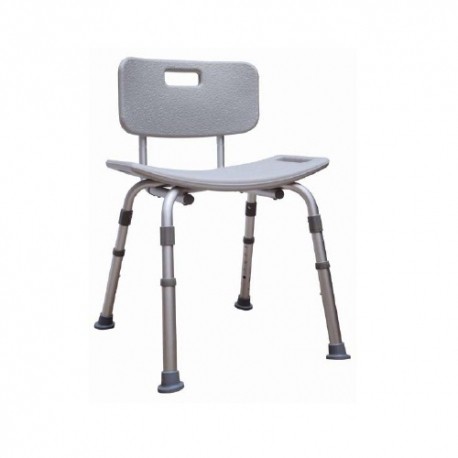Silla para ducha gris con respaldo-PuntoMedico- DRI-570-002-45-4