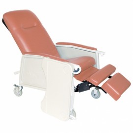 Sillón para hemodiálisis color rosa reclinable de 3 posiciones con 1 charola-PuntoMedico- DRI-D574-R