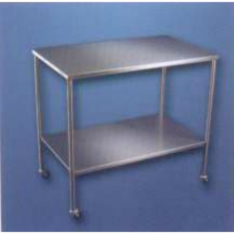 Mesa rectangular para quirófano, acero inoxidable (54 x 145 x 85 cm)-PuntoMedico- KER-9313