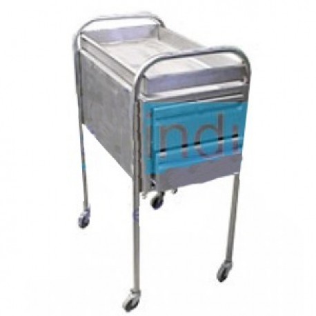 Mesa carro anestesiologo totalmente acero inoxidable llanta de gel de 4"-PuntoMedico- HEL-HM133