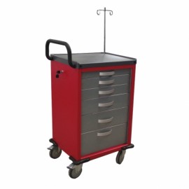 Carro rojo para uso hospitalario Mod. AMP-400-PuntoMedico- AMP-400