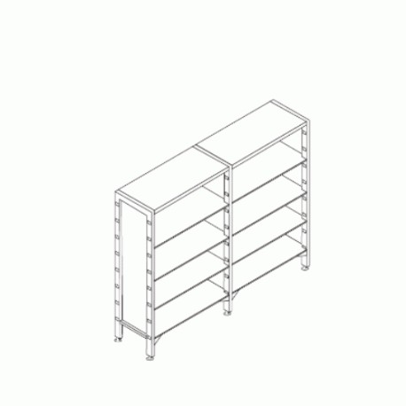 Anaquel fijo de 45 cm una vista-PuntoMedico- HEL-HM07