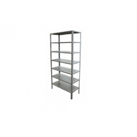 Anaquel esqueleto de 7 entrepaños en acero inoxidable-PuntoMedico- HEL-A90-40-220-7E
