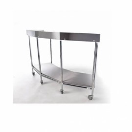 Mesa riñon con entrepaño tubular cromada-PuntoMedico- CIS-5910