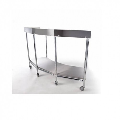 Mesa riñon con entrepaño tubular cromada-PuntoMedico- CIS-5910