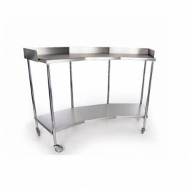 Mesa riñon con entrepaño de acero inoxidable-PuntoMedico- CIS-5900