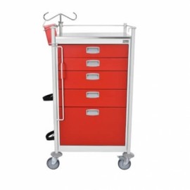 Carro rojo de emergencias 5 cajones-PuntoMedico- MOC-CRE5C