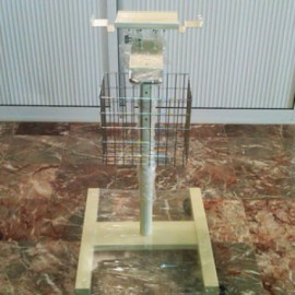 Carro transporte, base soporte con canastilla y 4 llantas dos de ellas con freno-PuntoMedico- WAV-ZA-34005
