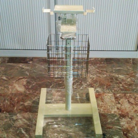 Carro transporte, base soporte con canastilla y 4 llantas dos de ellas con freno-PuntoMedico- WAV-ZA-34005