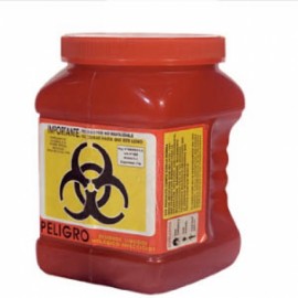 Recolector de polipropileno para punzocortantes color rojo 1.7 litros, económico-PuntoMedico- A1C-PC-1R