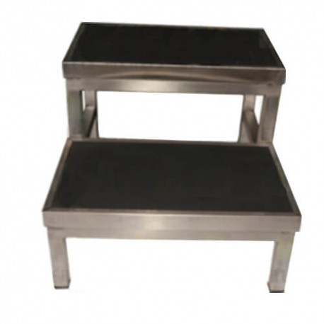 Escalerilla de dos peldaños de acero inoxidable-PuntoMedico- HEL-HM105