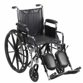 Silla de ruedas con asiento de 18" con brazo desmontable y descansapies-PuntoMedico- DRI-CS18DDA-SF
