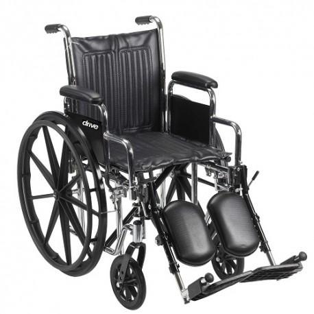 Silla de ruedas con asiento de 18" con brazo desmontable y descansapies-PuntoMedico- DRI-CS18DDA-SF