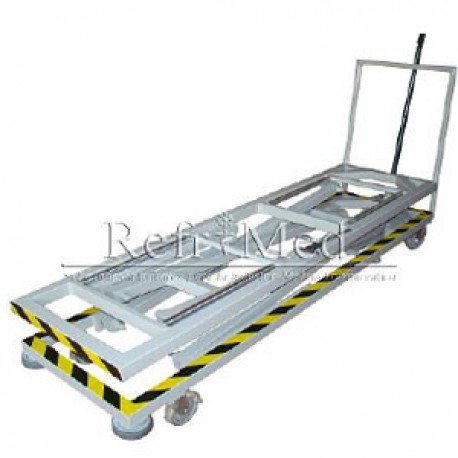 Carro de elevación para manejo de cuerpo con charola de acero inoxidable para transportar-PuntoMedico- REF-CECAF-1