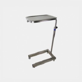 Mesa de mayo fabricada en acero inoxidable con charola-PuntoMedico- BAM-330