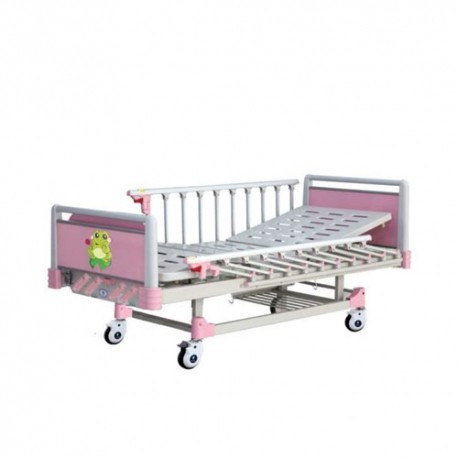 Cama pediátrica mecánica, rodable de múltiples posiciones-PuntoMedico- BAM-CMP-5P