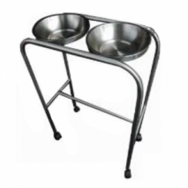 Porta lebrillos doble de acero inoxidable 65 x 30 x 85 cm-PuntoMedico- HEL-HM238