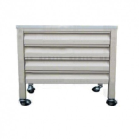 Carro cajonero de acero inoxidable 50 cm x 45 cm x 60 cm-PuntoMedico- HEL-HM266