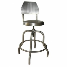 Banco de consultorio tubular de acero inoxidable AISI-304 con respaldo-PuntoMedico- CIS-0510